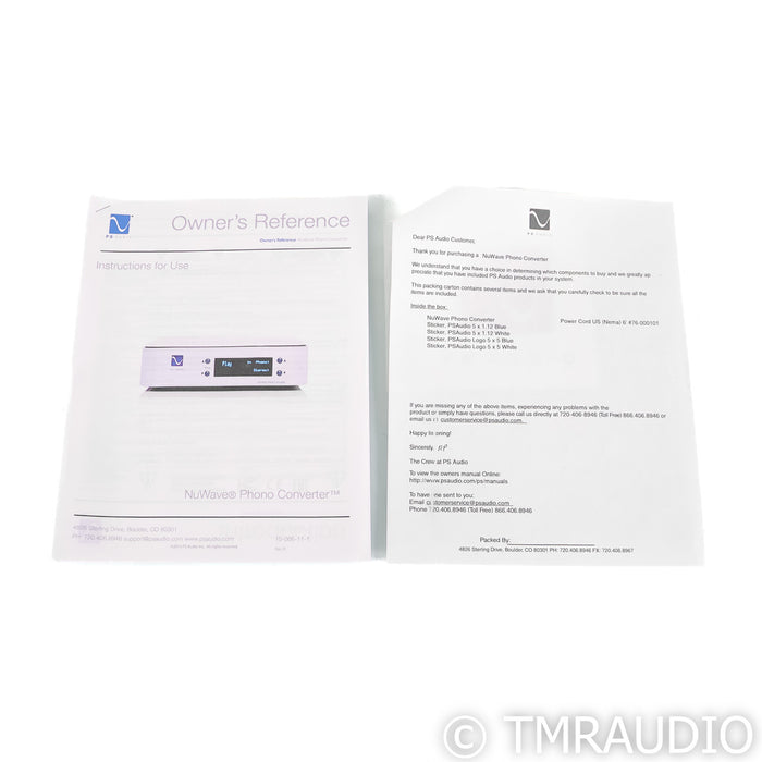 PS Audio NuWave Phono Converter MM/MC Phono Preamplifier