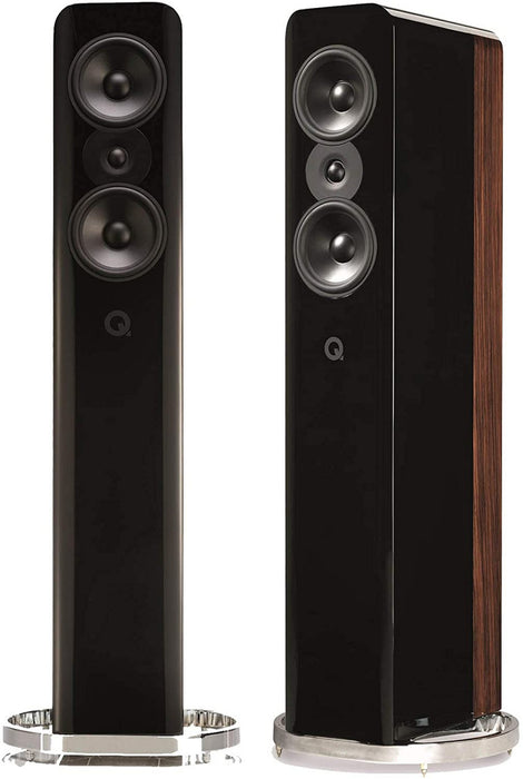 Q Acoustics Concept 500 Floorstanding Speakers; Black and Rosewood Pair w/ Stands (New)