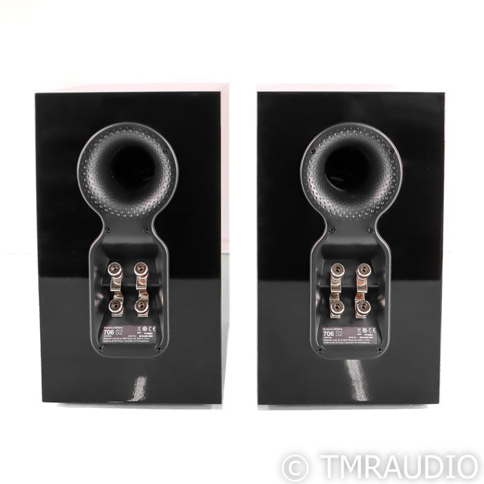B&W 706 S2 Bookshelf Speakers; Gloss Black Pair