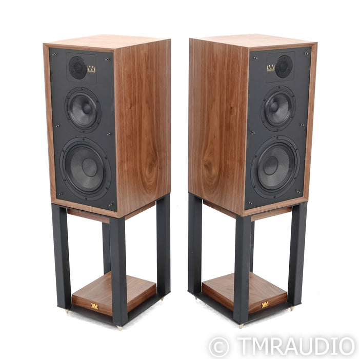 Wharfedale Linton 85th Anniversary Bookshelf Speakers; Walnut Pair w/ Stands