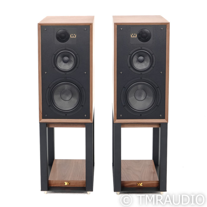 Wharfedale Linton 85th Anniversary Bookshelf Speakers; Walnut Pair w/ Stands