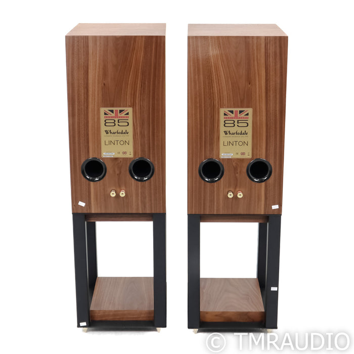 Wharfedale Linton 85th Anniversary Bookshelf Speakers; Walnut Pair w/ Stands