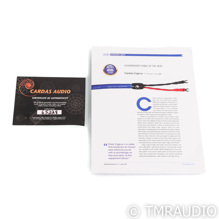 Cardas Clear Cygnus Speaker Cables; 2.5m Pair