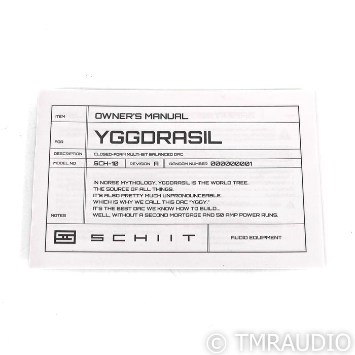 Schiit Audio Yggdrasil OG DAC; D/A Converter; Unison USB; Analog 2