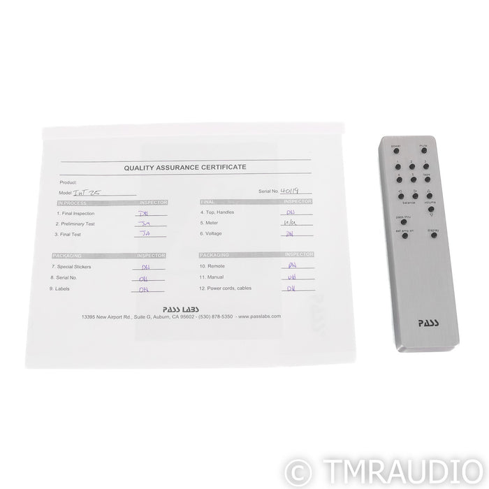 Pass Labs INT-25 Stereo Integrated Amplifier; INT25