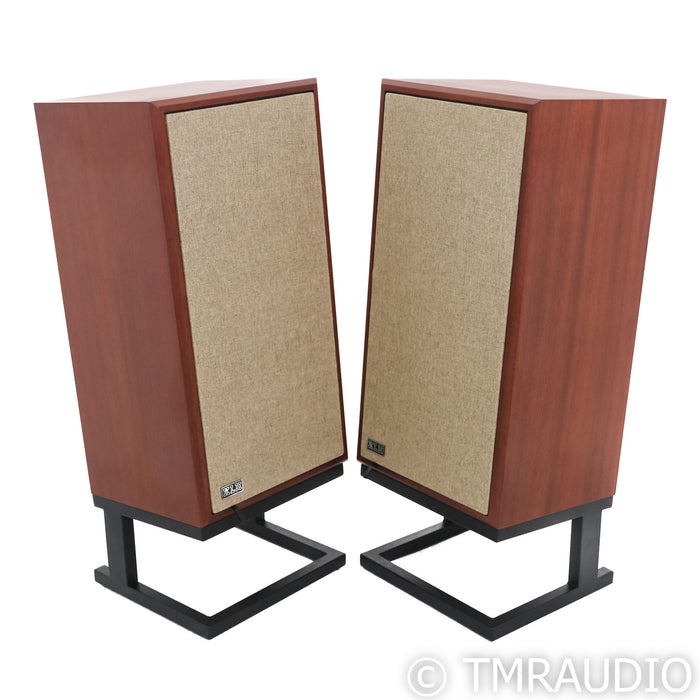 KLH Model Five Bookshelf Speakers; West African Mahogany Pair w/ Stands