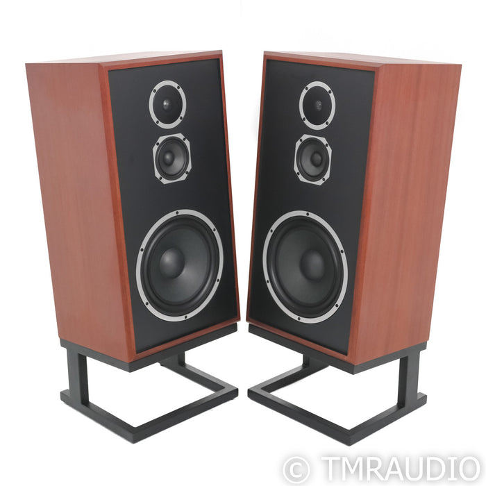 KLH Model Five Bookshelf Speakers; West African Mahogany Pair w/ Stands