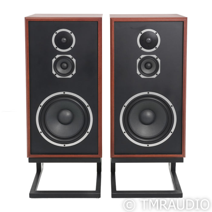 KLH Model Five Bookshelf Speakers; West African Mahogany Pair w/ Stands
