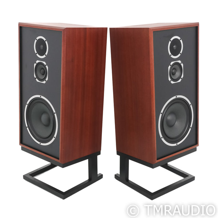 KLH Model Five Bookshelf Speakers; West African Mahogany Pair w/ Stands