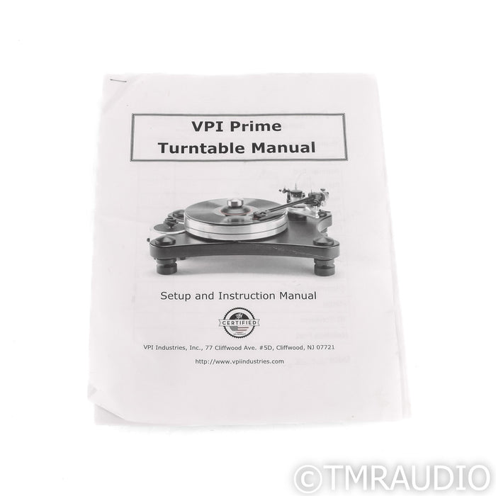 VPI Prime Belt Drive Turntable; JMW-10 3D Tonearm (No Cartridge)