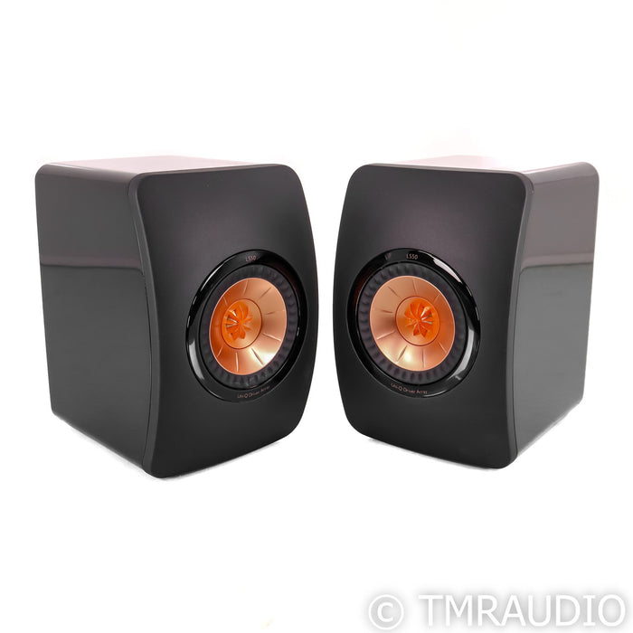 KEF LS50 Bookshelf Speakers; Black Pair