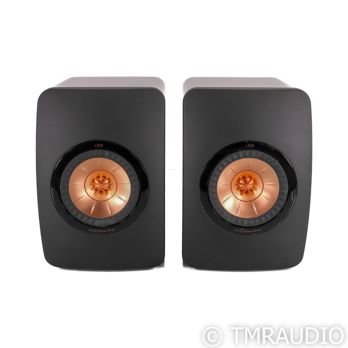 KEF LS50 Bookshelf Speakers; Black Pair