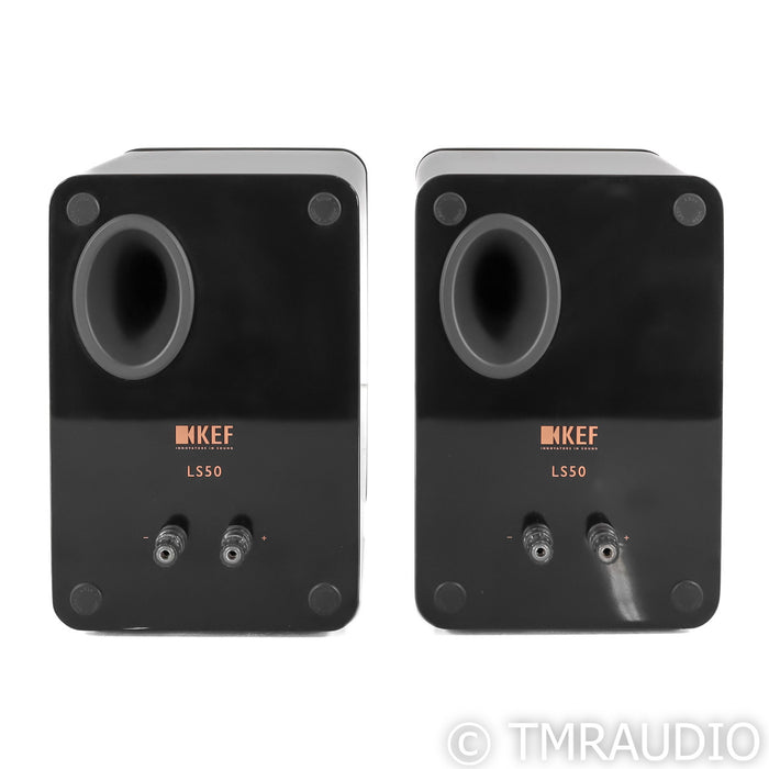 KEF LS50 Bookshelf Speakers; Black Pair