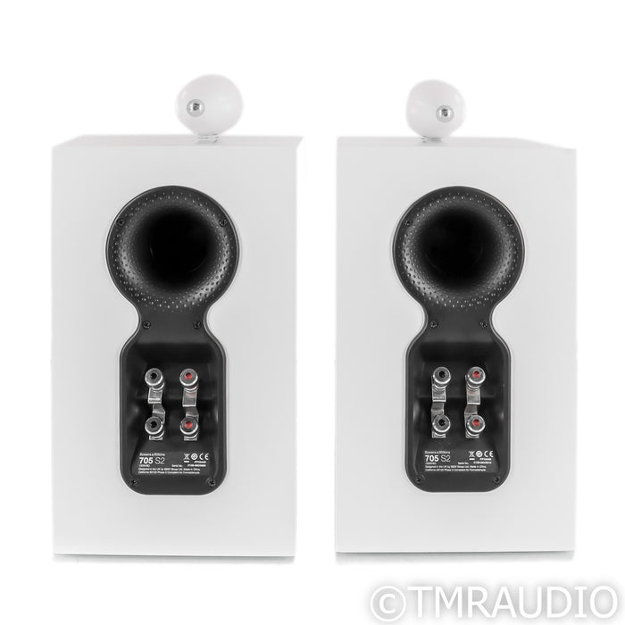 B&W 705 S2 Bookshelf Speakers; White Pair