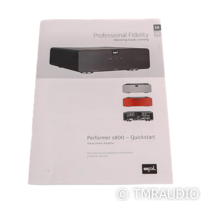 SPL Performer s800 Stereo / Mono Power Amplifier; s-800