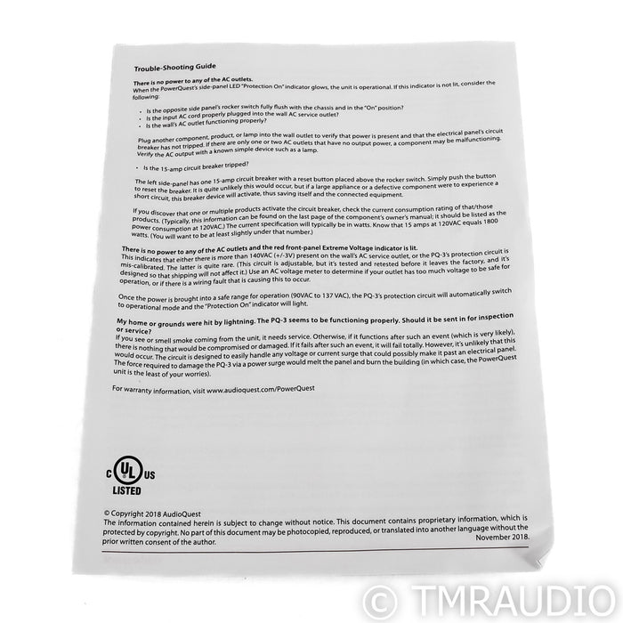 AudioQuest PowerQuest 3 AC Power Line Conditioner