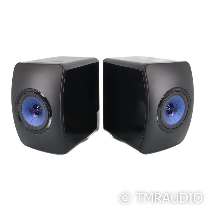KEF LS50W Wireless Powered Bookshelf Speakers; Piano Black Pair