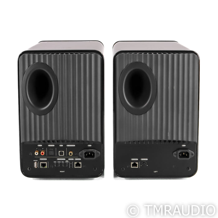 KEF LS50W Wireless Powered Bookshelf Speakers; Piano Black Pair