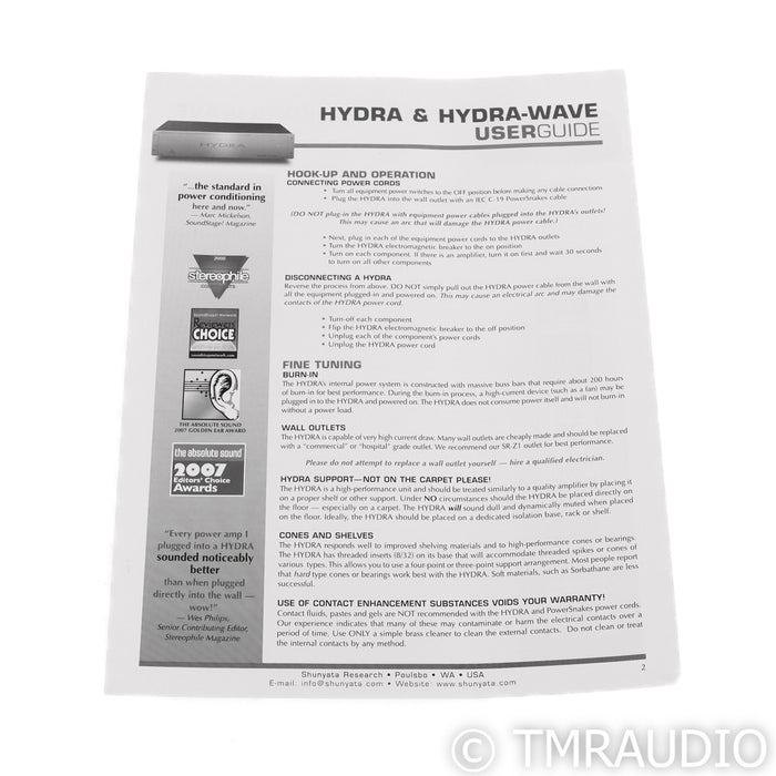 Shunyata Research Hyrda Triton AC Power Line Conditioner; 20A