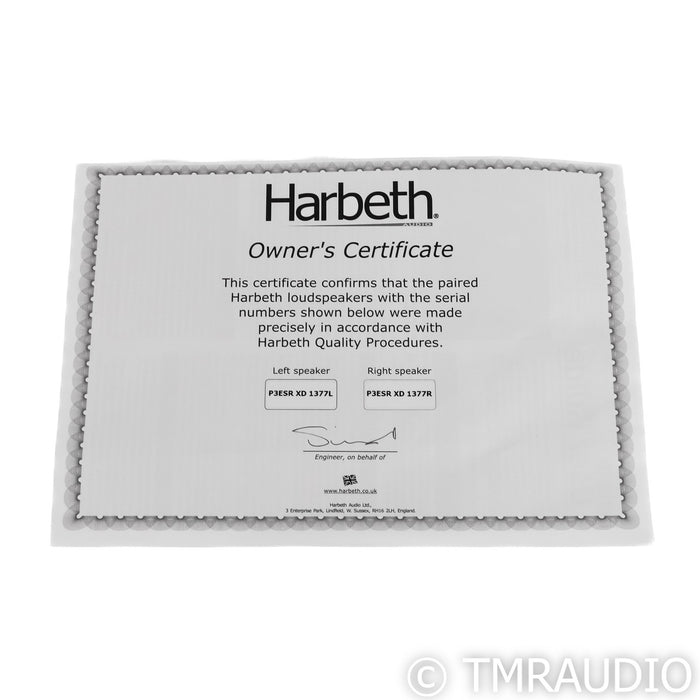 Harbeth P3ESR XD Bookshelf Speakers; Cherry Pair