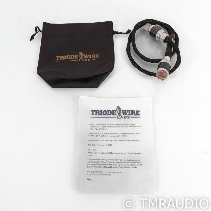 Triode Wire Labs Digital American Power Cable; 4ft AC Cord