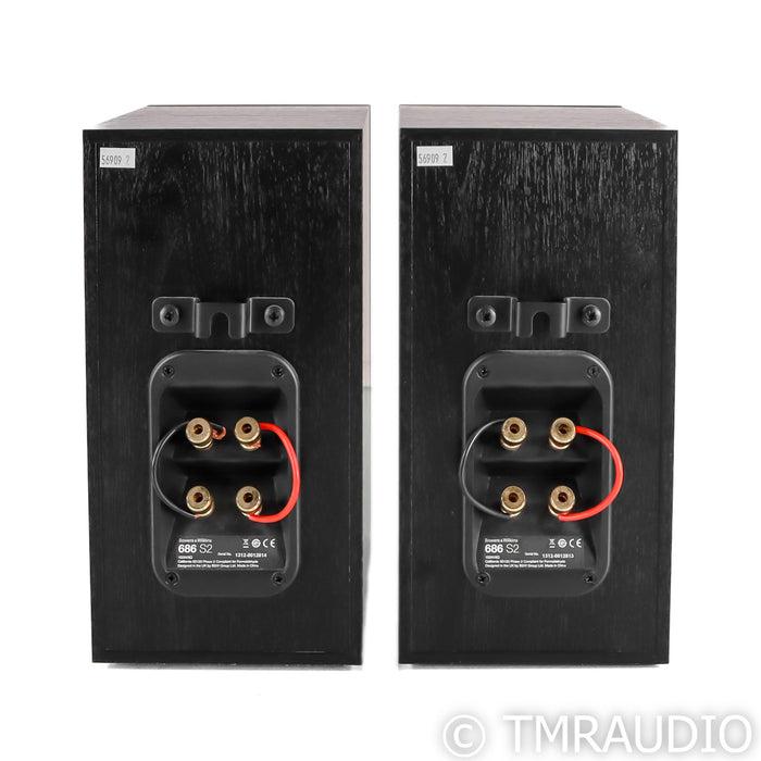 B&W 686 S2 Bookshelf Speakers; Black Pair