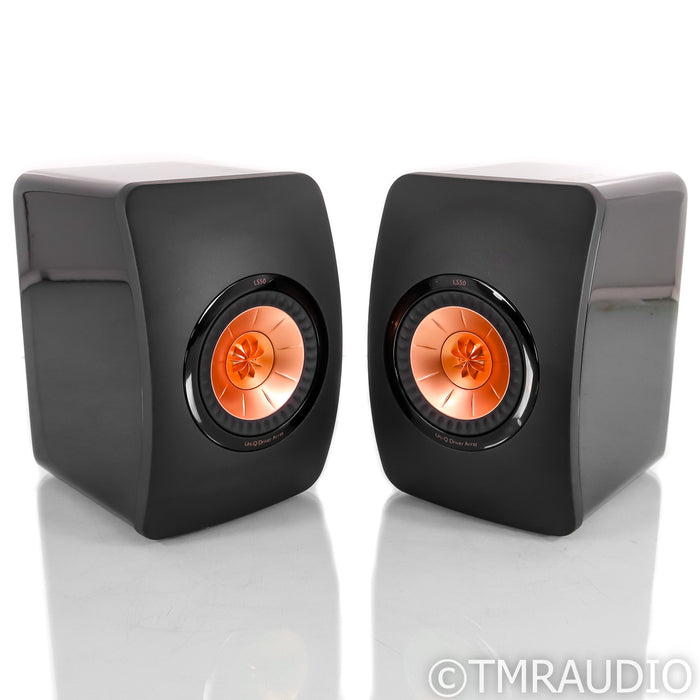 KEF LS50 Bookshelf Speakers; Black Pair