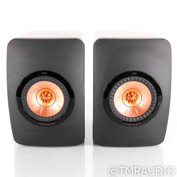 KEF LS50 Bookshelf Speakers; Black Pair
