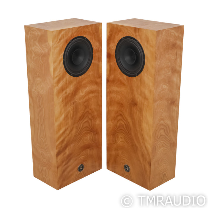 Omega Speaker Systems Junior Alnico XRS Floorstanding Speakers; Red Flame Birch Pair