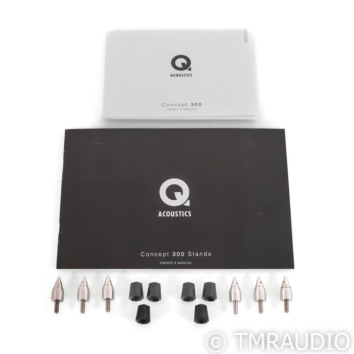 Q Acoustics Concept 300 Bookshelf Speakers w/ Stands; Black Pair