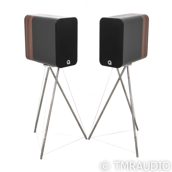 Q Acoustics Concept 300 Bookshelf Speakers w/ Stands; Black Pair