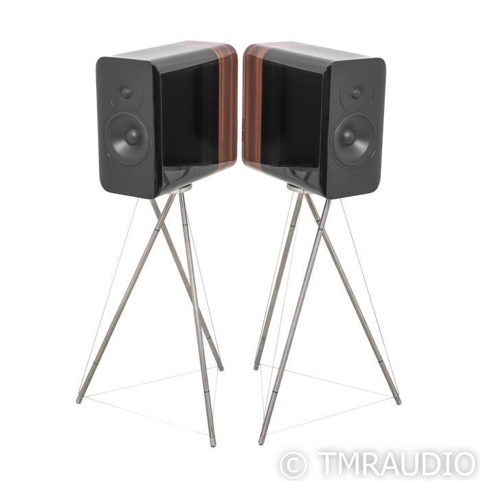 Q Acoustics Concept 300 Bookshelf Speakers w/ Stands; Black Pair