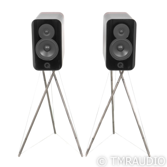 Q Acoustics Concept 300 Bookshelf Speakers w/ Stands; Black Pair
