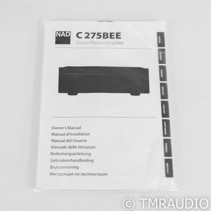 NAD C 275BEE Stereo Power Amplifier; (Open Box)