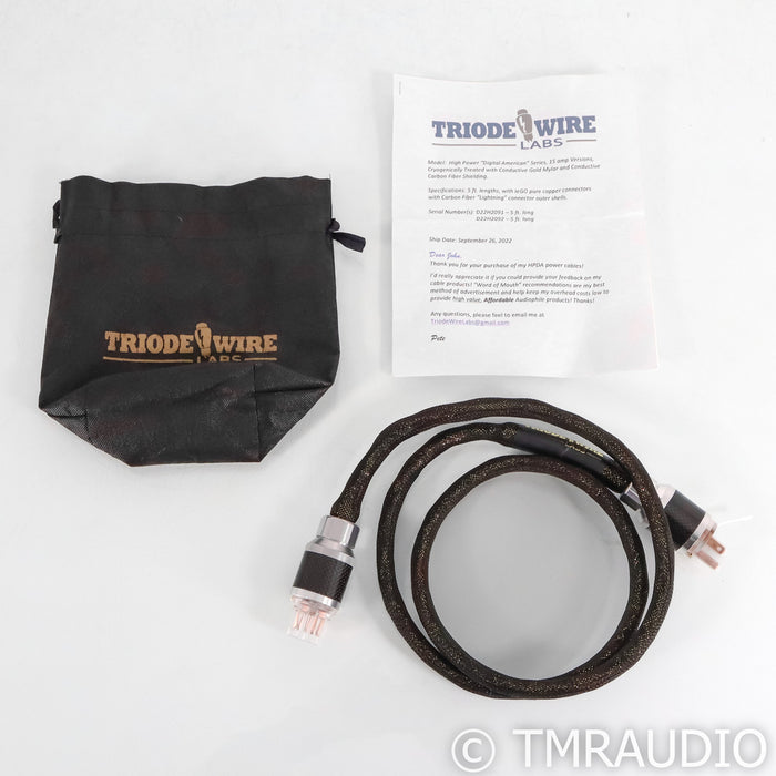 Triode Wire Labs Digital American Power Cable; 5ft AC Cord