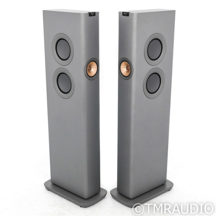 KEF LS60 Powered Wireless Floorstanding Speakers; Titanium Gray Pair
