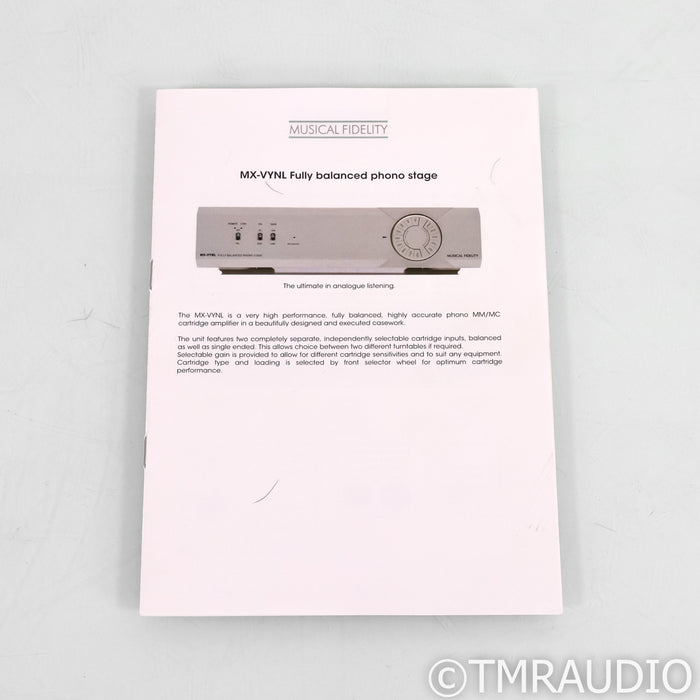 Musical Fidelity MX-Vinyl MM / MC Phono Preamplifier