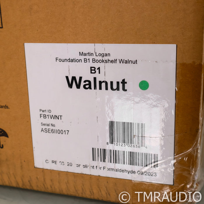 Martin Logan Foundation B1 Bookshelf Speakers; Walnut Pair (New)
