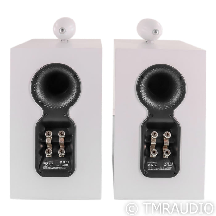B&W 705 S2 Bookshelf Speakers; White Pair