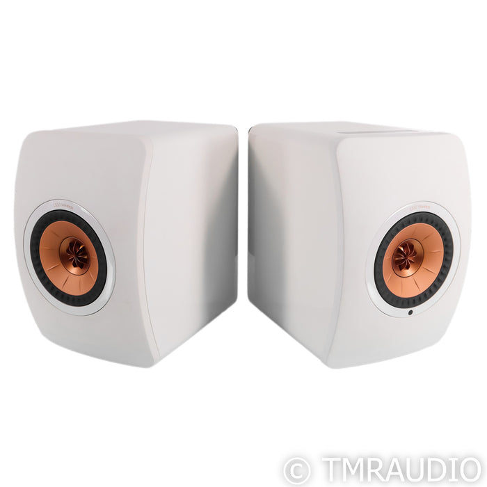 KEF LS50 Wireless Powered Bookshelf Speakers; White Pair