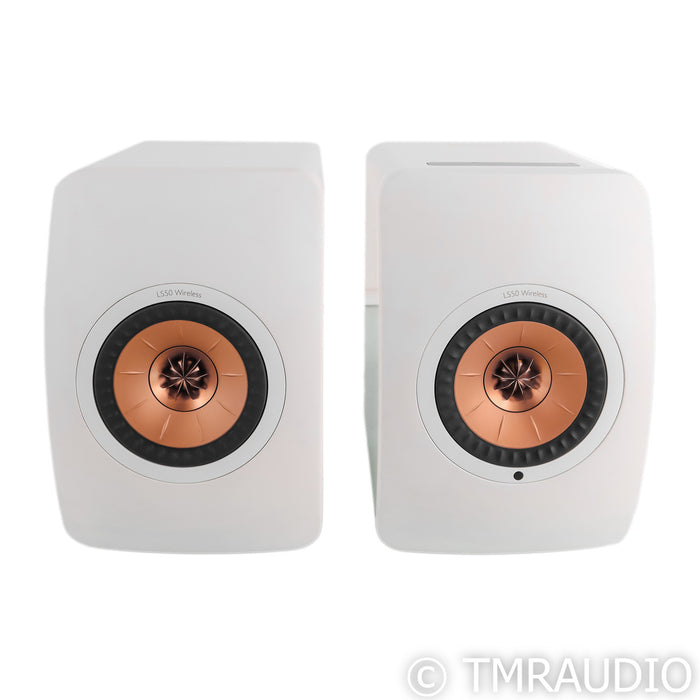 KEF LS50 Wireless Powered Bookshelf Speakers; White Pair