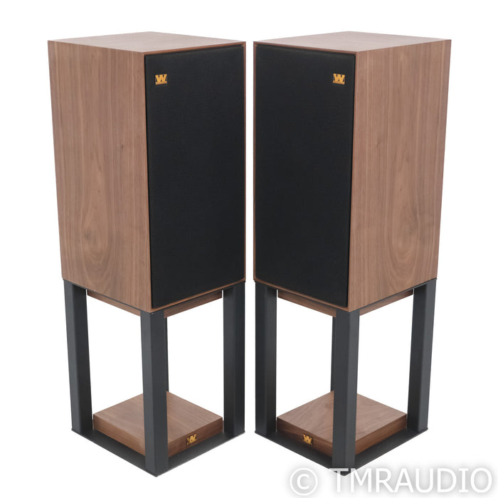 Wharfedale Linton 85th Anniversary Bookshelf Speakers; Walnut Pair w/ Stands