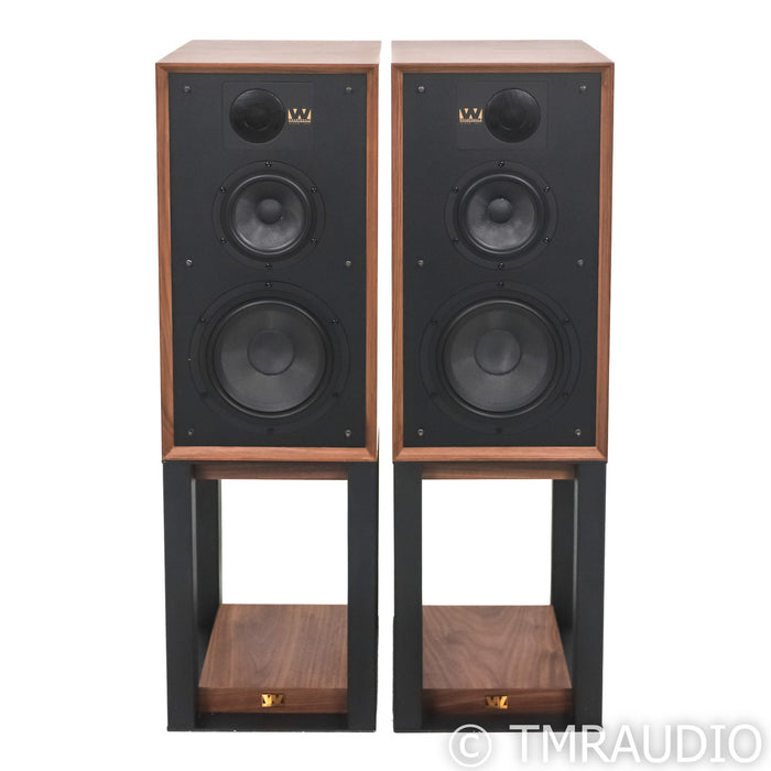 Wharfedale Linton 85th Anniversary Bookshelf Speakers; Walnut Pair w/ Stands