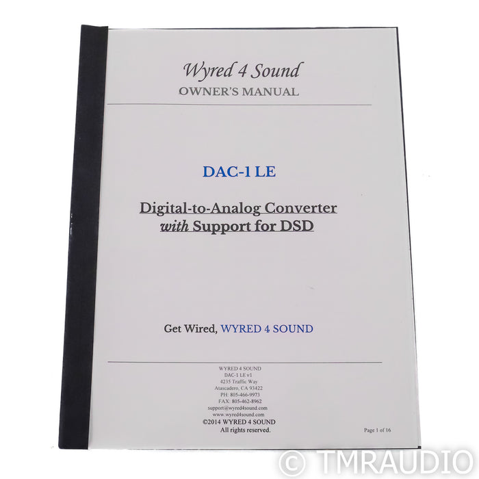 Wyred 4 Sound DAC-1 v2 Limited Edition DSD DAC; D/A Converter