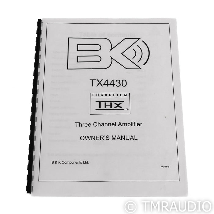 B&K Components TK4430 Three Channel Power Amplifier; TK 4430