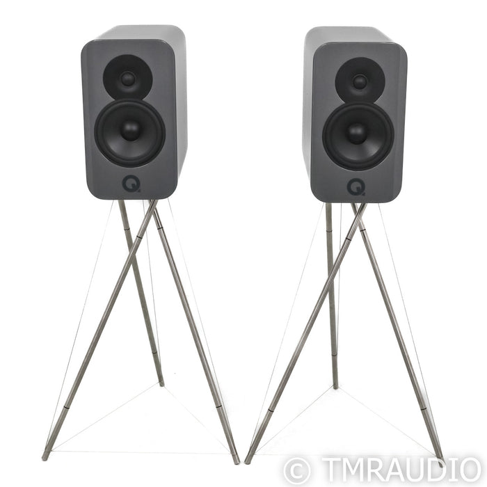 Q Acoustics Concept 300 Bookshelf Speakers; Silver / Ebony Pair (Demo w/ Warranty)