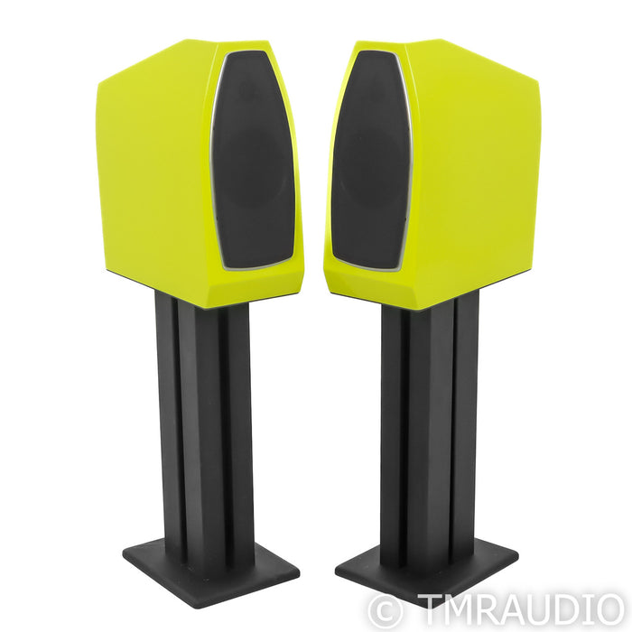 EgglestonWorks Nico EVOlution Bookshelf Speakers; Golf Yellow; w/ Stands