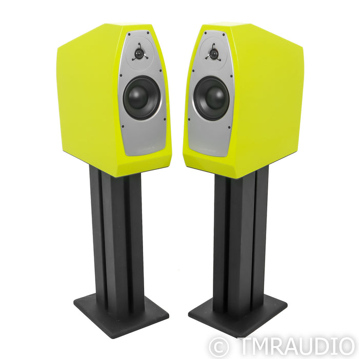 EgglestonWorks Nico EVOlution Bookshelf Speakers; Golf Yellow; w/ Stands