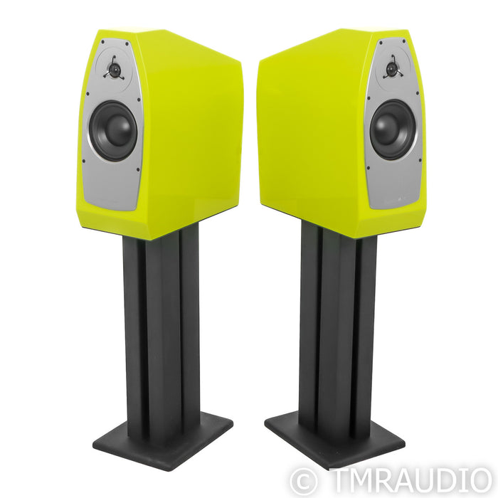 EgglestonWorks Nico EVOlution Bookshelf Speakers; Golf Yellow; w/ Stands