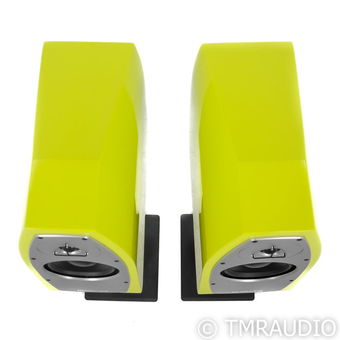 EgglestonWorks Nico EVOlution Bookshelf Speakers; Golf Yellow; w/ Stands